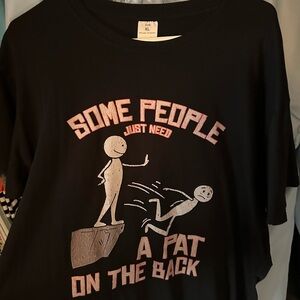 Black Graphic T-Shirt with Humorous Print